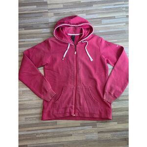 🇬🇪🍑Avalanche Coral Fleece Lined Zippered Front Hoodie Sweatshirt Large